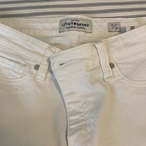 Lucky Brand Ava Crop - Raw Edge White Jeans - Picture 2 of 5